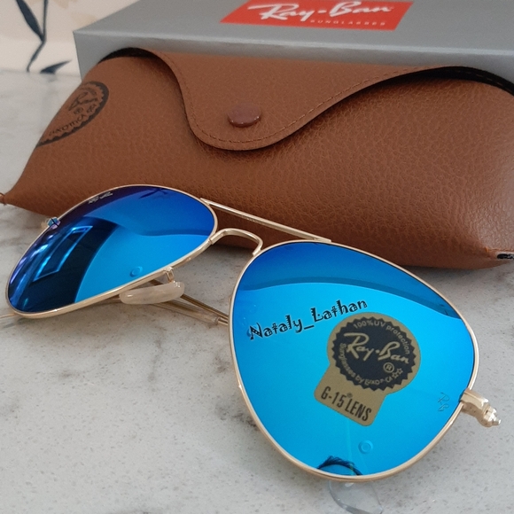 Ray-Ban (Store Display) Aviator Blue Mirror Lens RB3025 - Picture 6 of 11